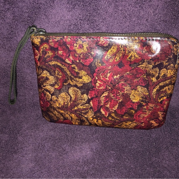 Patricia Nash Floral Leather Clutch Wristlet - Picture 1 of 5
